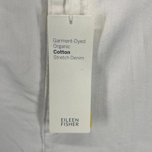 Eileen Fisher Women White Organic Cotton Stretch Bootcut Crop Jeans 12 NWT - Picture 5 of 10